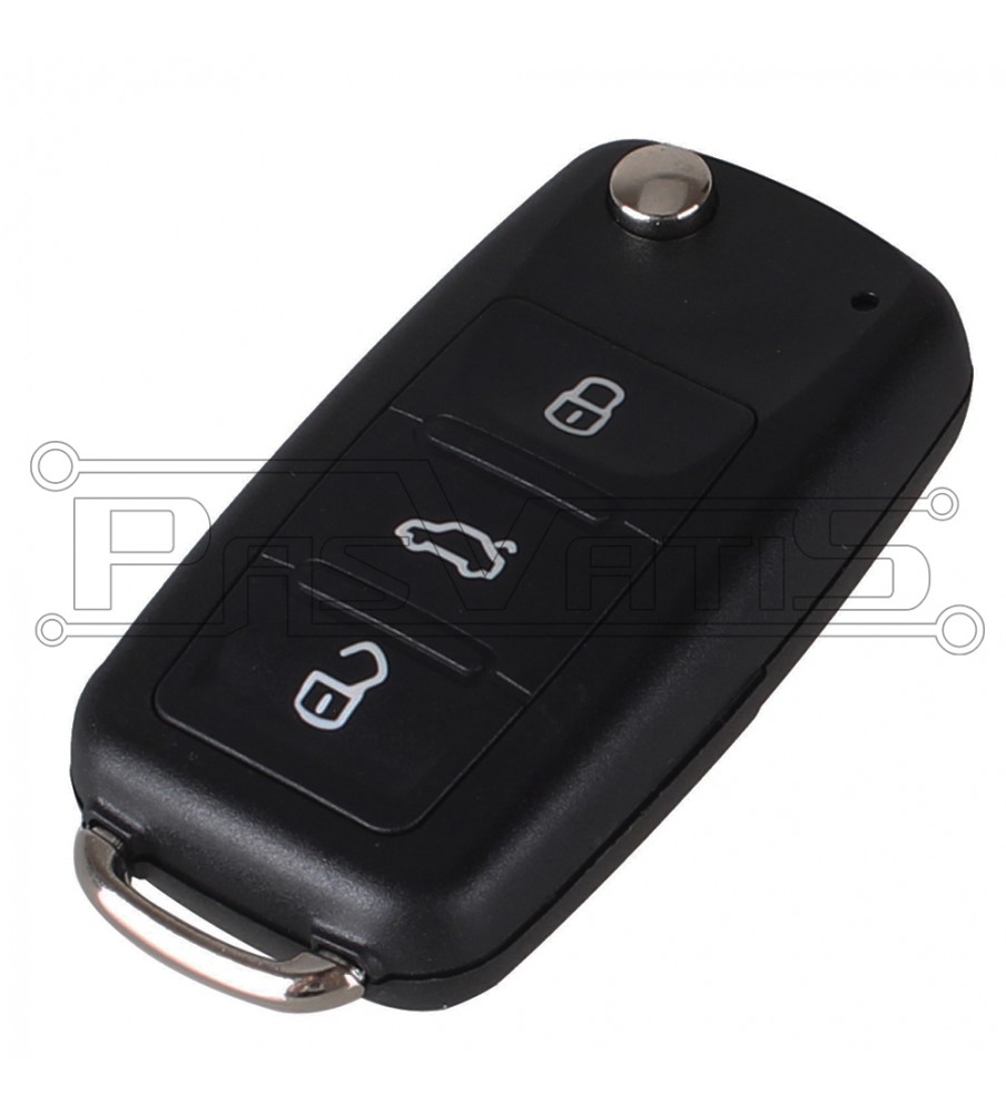 Skoda Citigo/ Fabia/ Octavia/ Rapid/ Roomster/ Superb -13  αναδιπλούμενο τηλεχειριστήριο με 3 κουμπιά 433 Mhz 3T0837202H