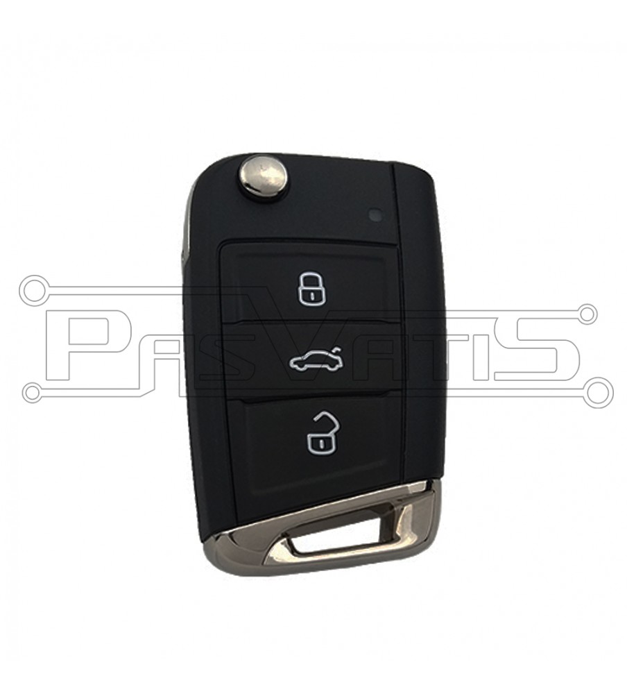 VW Touran/ Tiguan/ Golf -18 3 button keyless-go flip remote 433 Mhz