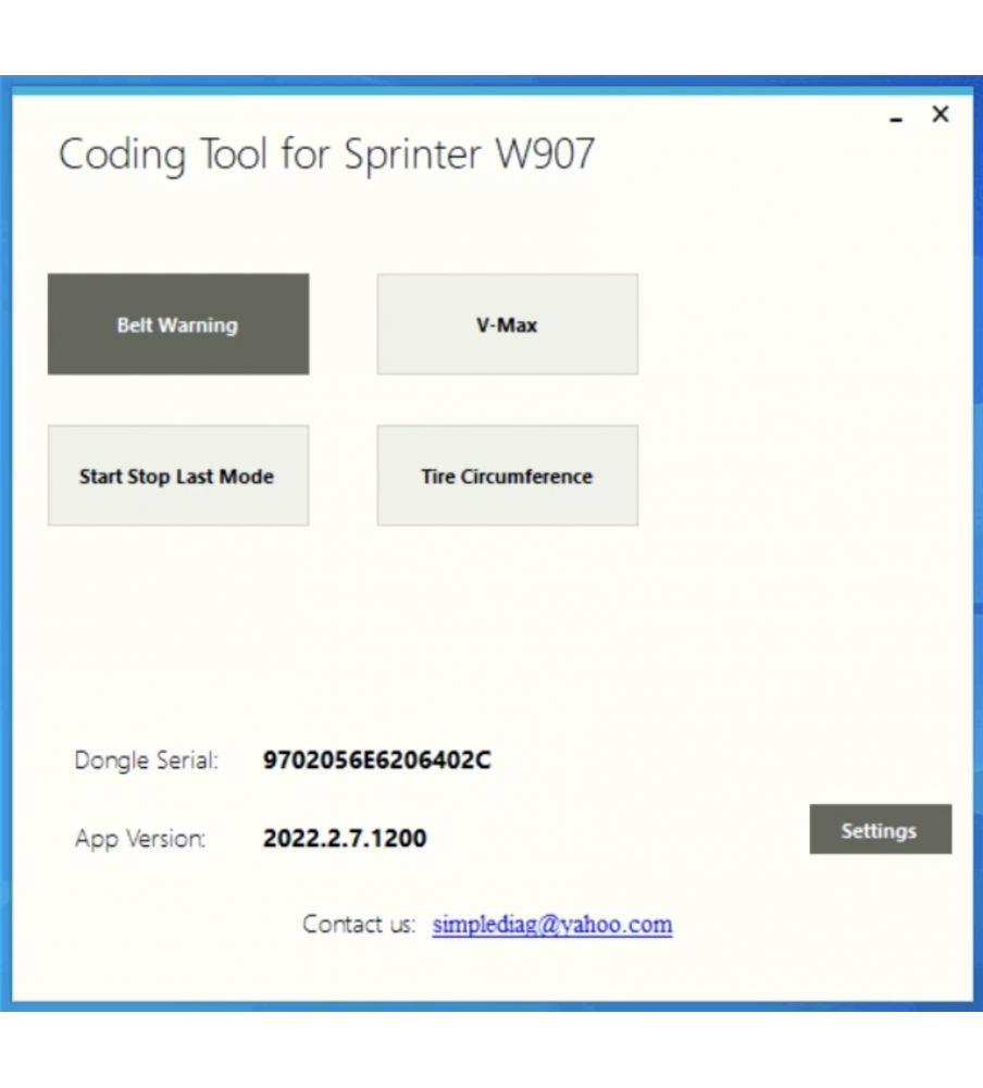 SimpleDiag Licence SD23 - Coding Tool for Sprinter W907