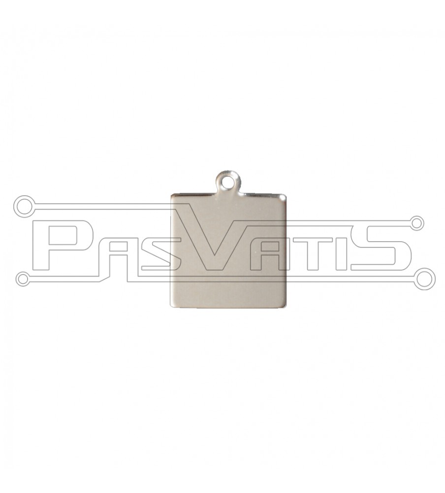 Square tag silver 20mm