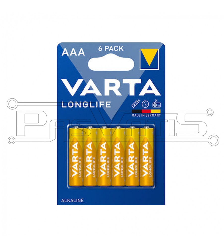 AAA alkaline battery LONGLIFE VARTA (pack of 4+2)